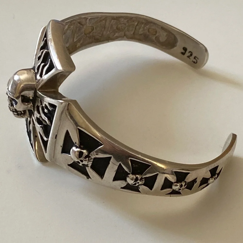 925 Silver bangle skull bracelet skulls 925 sterling